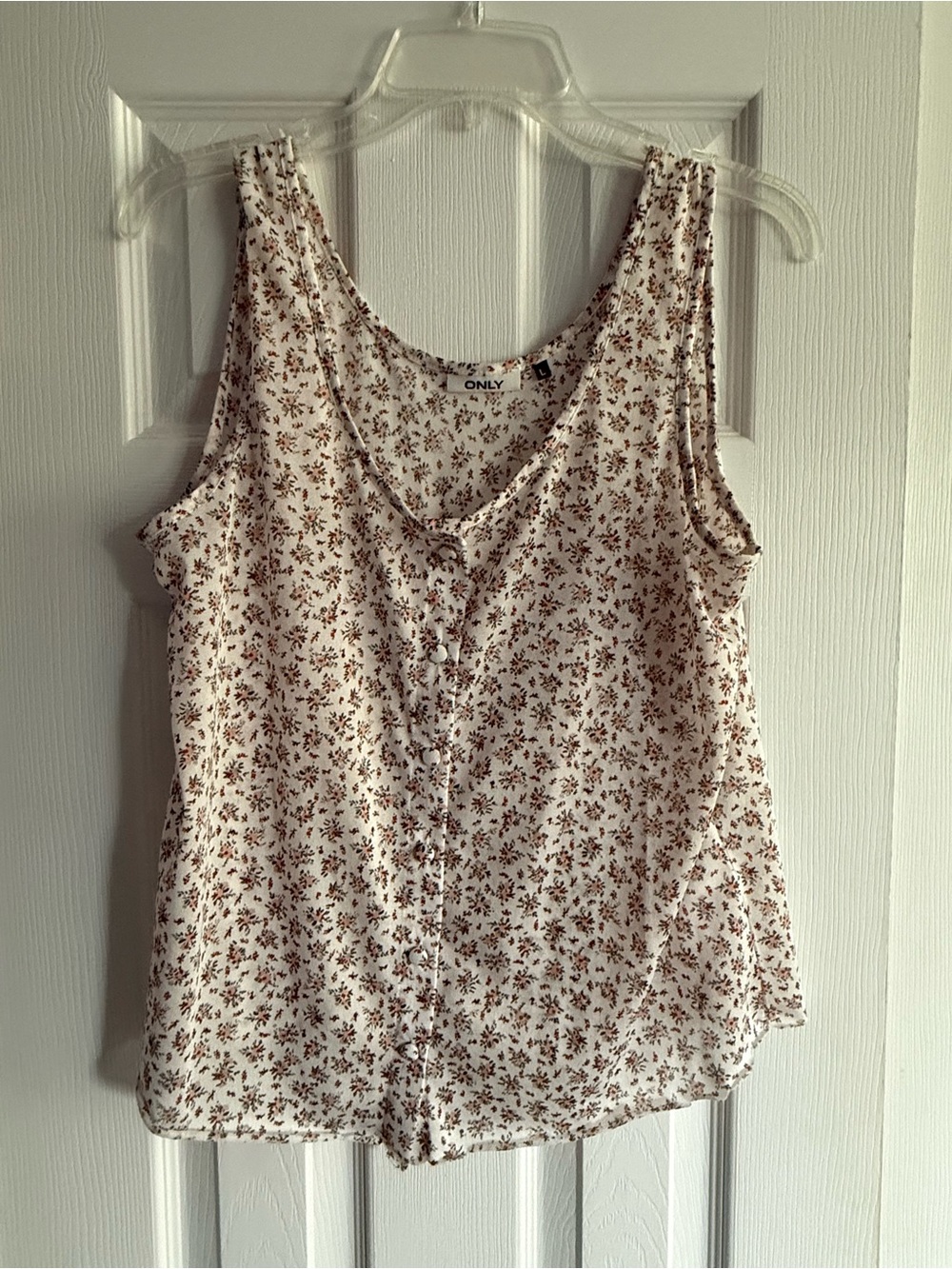 Only Cream Floral Button-Down Camisole